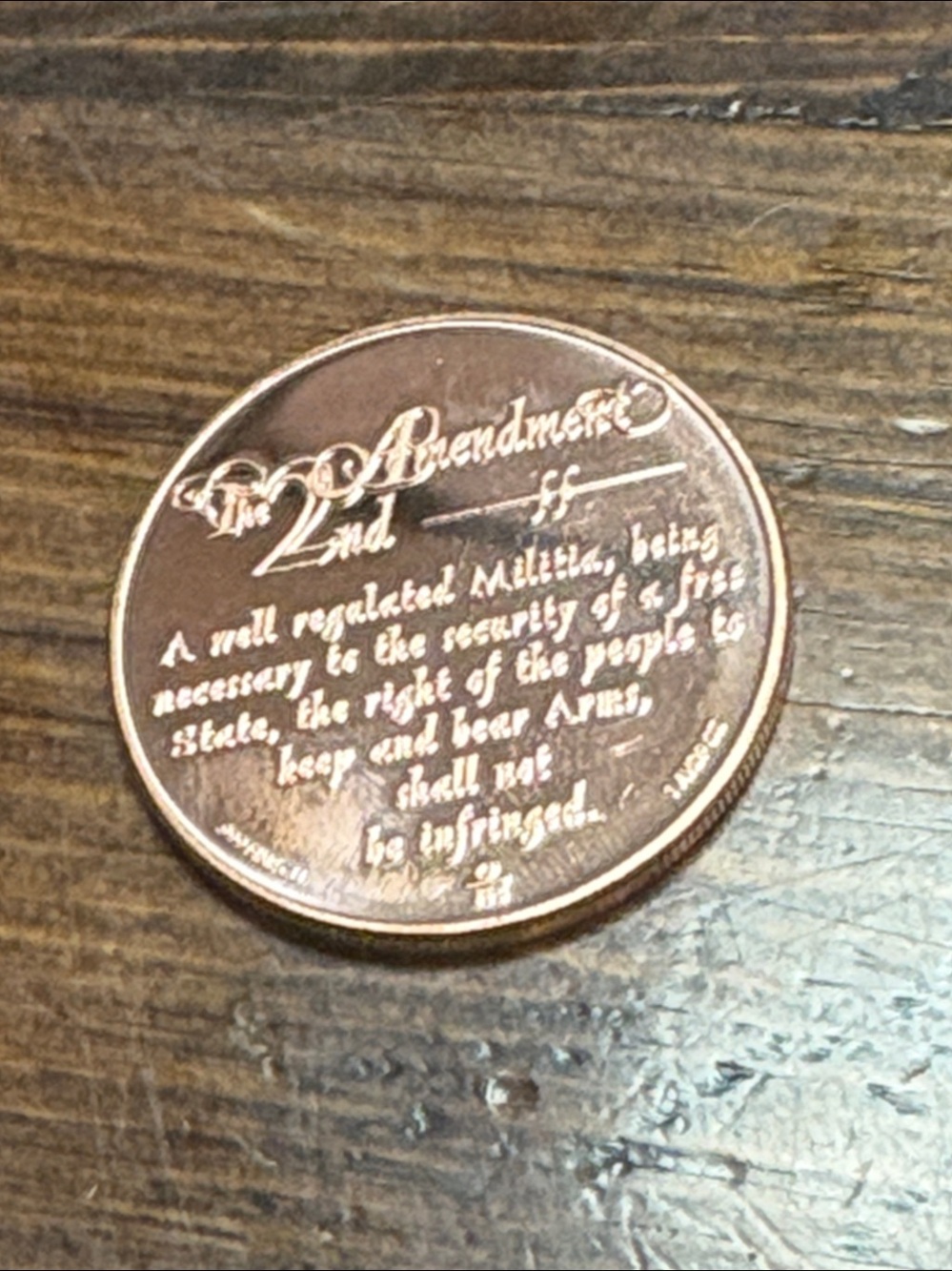 We The People 2nd Amendment Design 1oz .999 Fine Copper Round